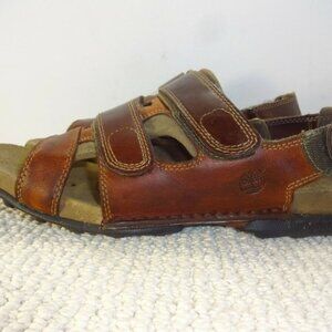 𝅺timberland Smart Comfort Mens Size 10M Brown Leather Gladiator Sandals 85009